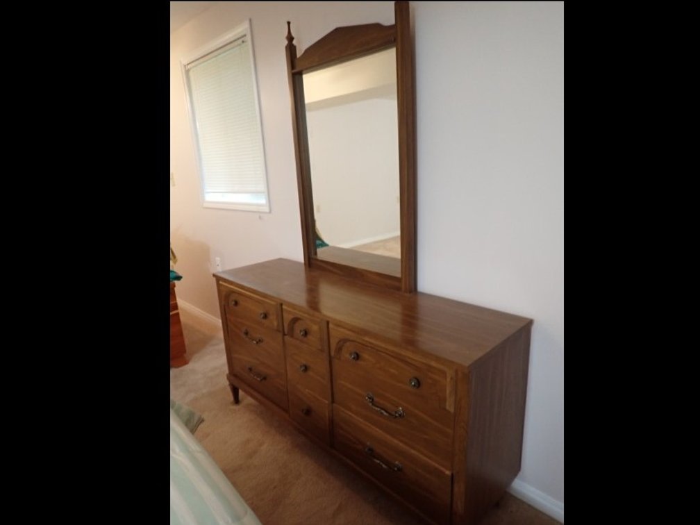 Six Drawer Dresser with Mirror