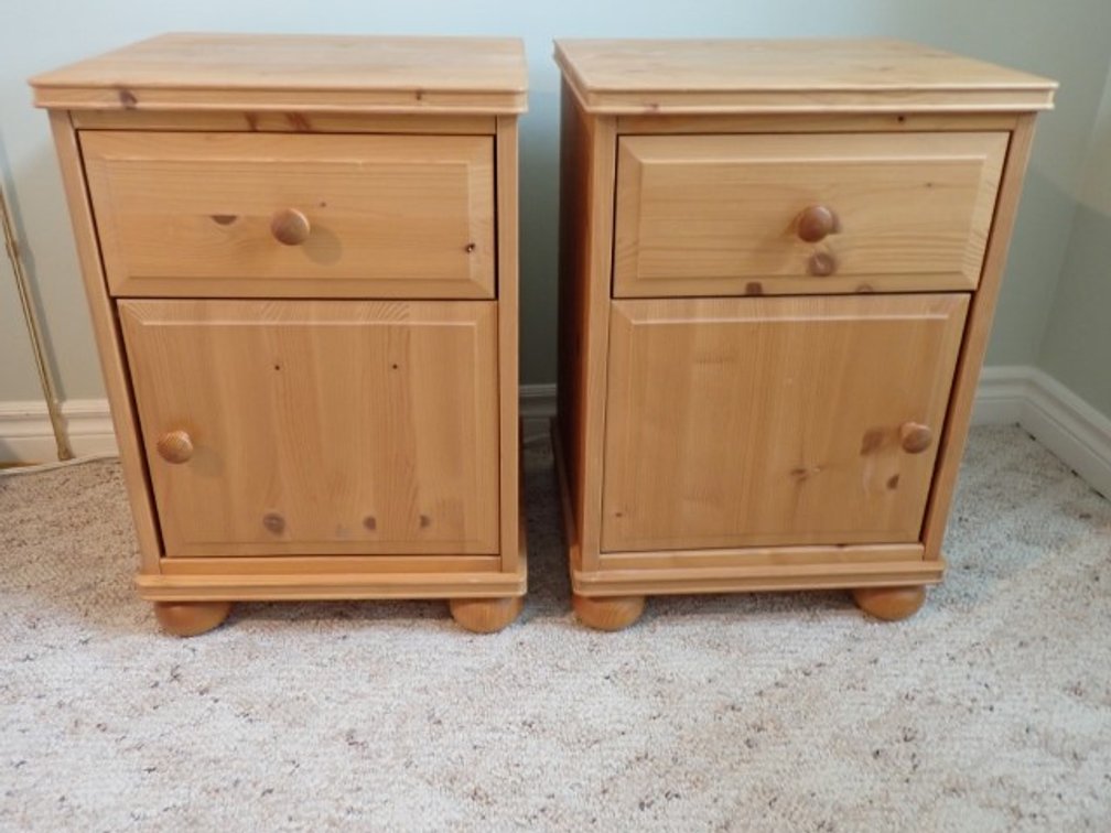 Pair of Matching Pine Night Tables