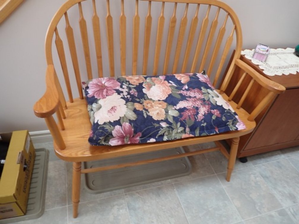 Windsor-Style Wooden Bench