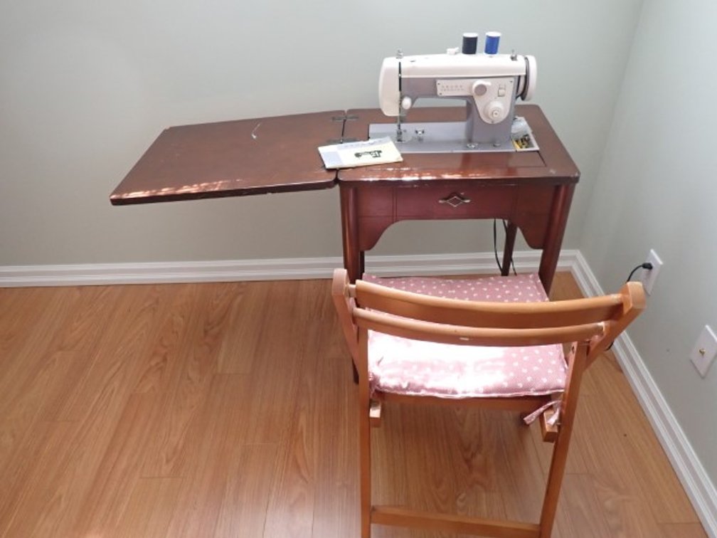 Vintage Sears Kenmore Model 21 Sewing Machine and Cabinet