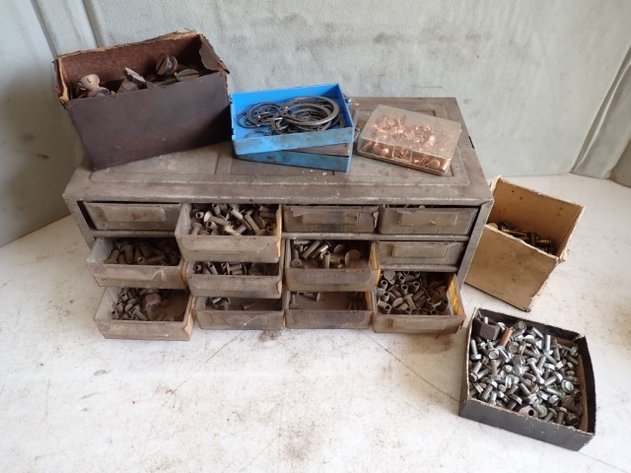 Image for Metal Multi-Drawer Parts & Hardware Storage With Contents