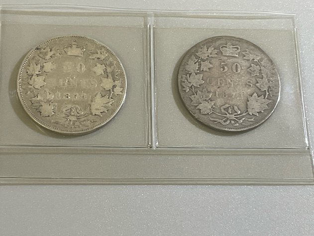 Image for Pair of 1871 Silver Victorian 50-cent Coins