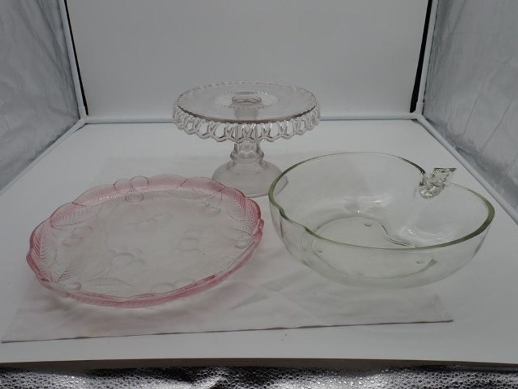 Clear Cake and Apple Bowl