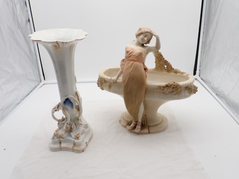 Lady Basket and Trumpet Vase