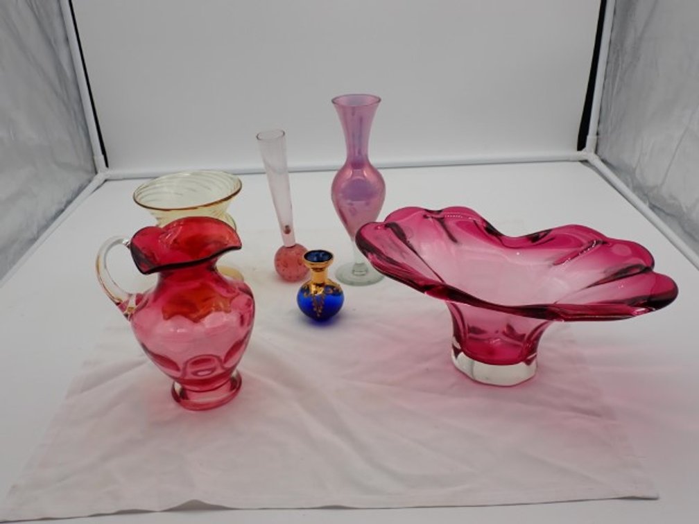 Pink, Blue, Amber Glass