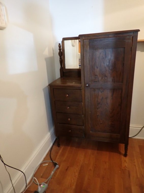 Chifforobe with tilt mirror