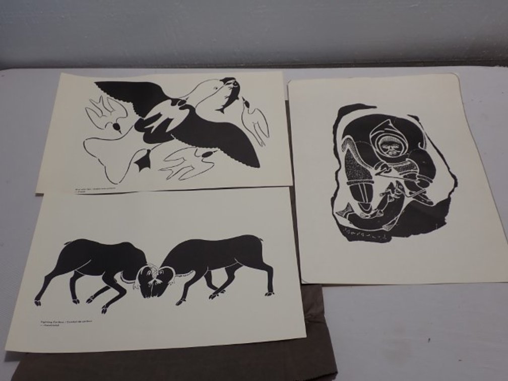 3 Inuit Lithograph Prints