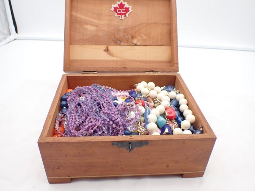 Wood Box of Necklaces