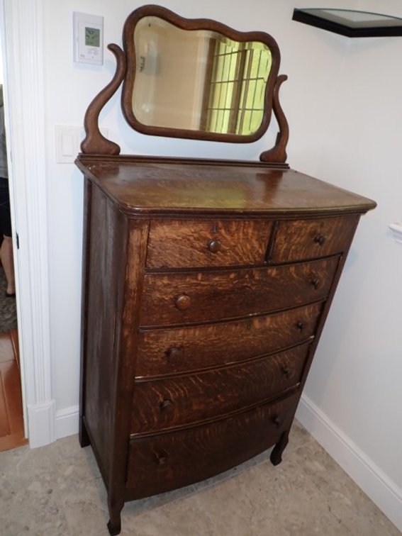 Antique Tiger Oak Highboy