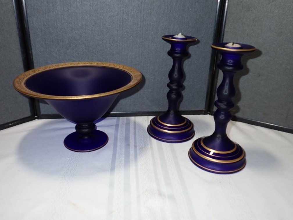 Cobalt Satin Glass Beauties