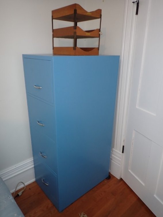 Blue Painted Wood File