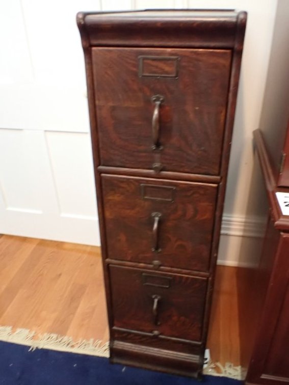 Antique Wooden File Cabinet