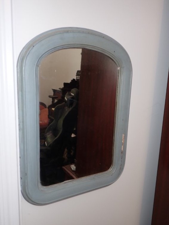 Distressed Blue Framed Mirror