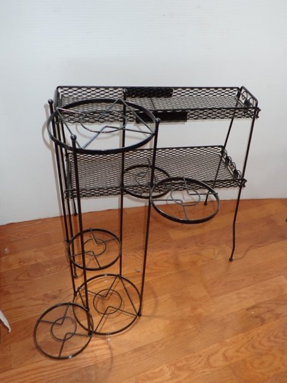 Two metal plant stands