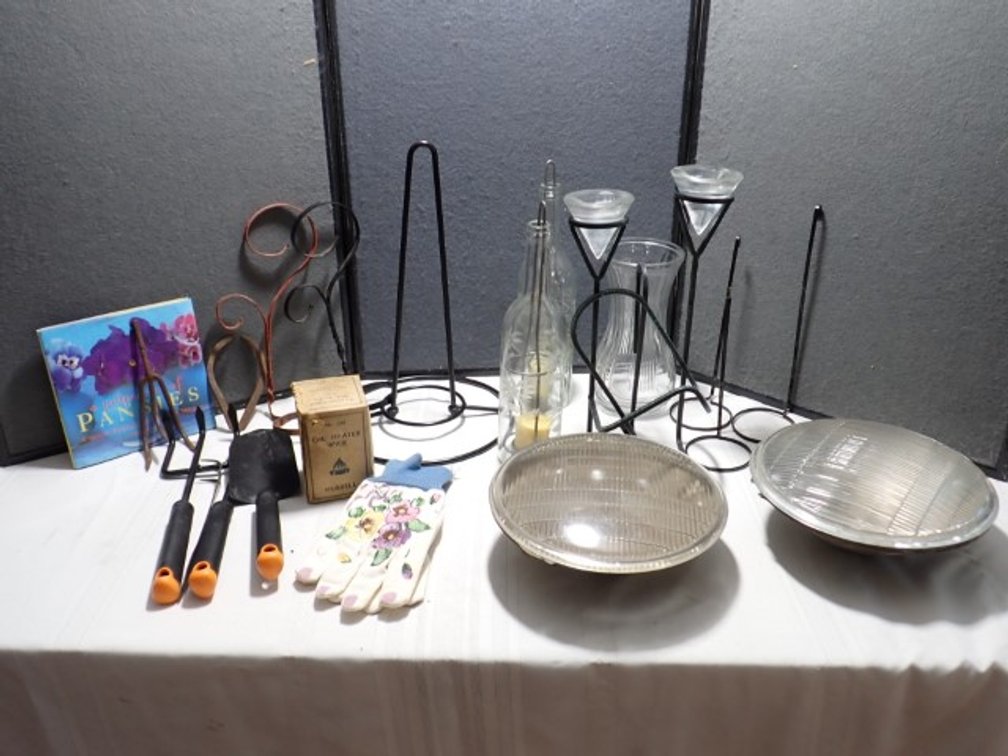 Metal Lamp and Candle Holders