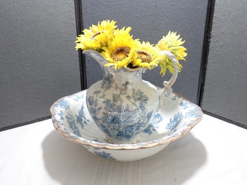 Ewer and Basin in Florals