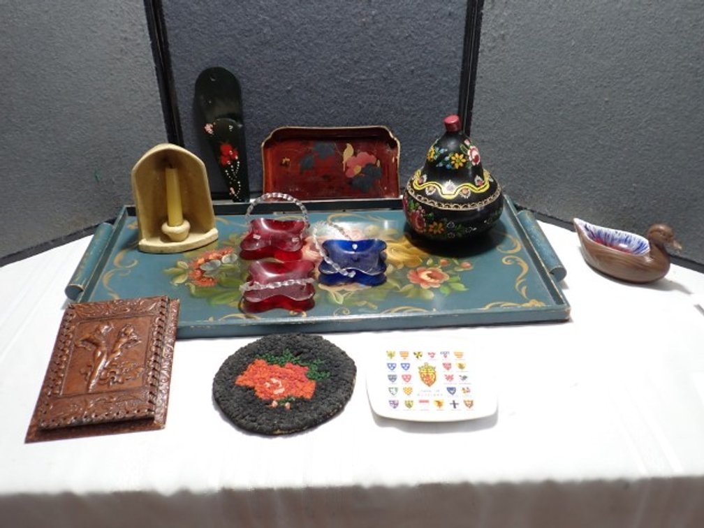 Hand Painted Tray, Gourd & More