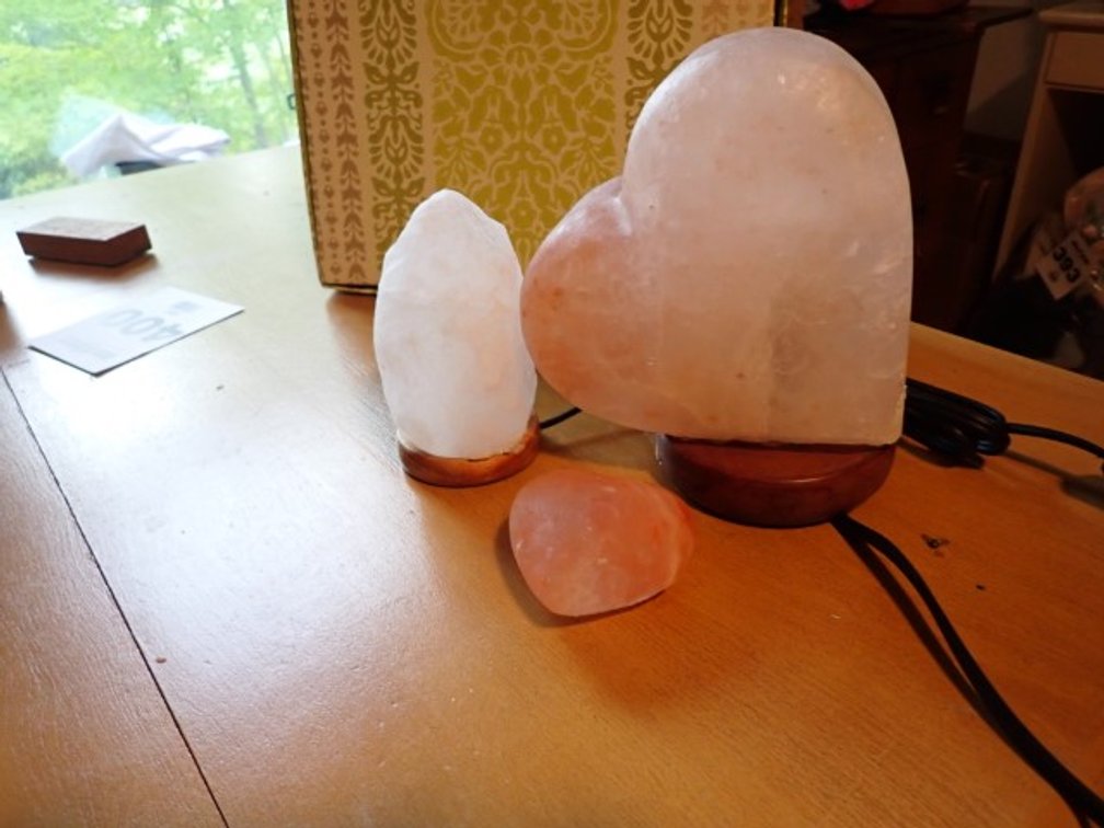 Salt Stone Lamps and Heart