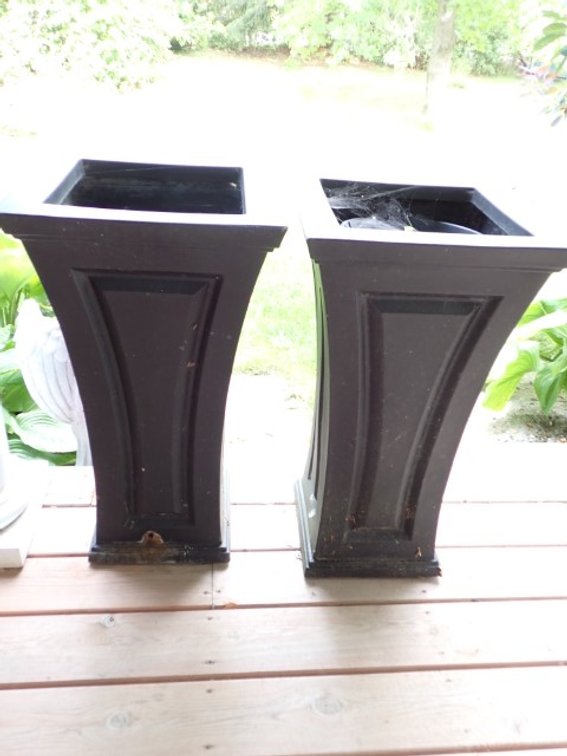 Two Black heavy duty planters