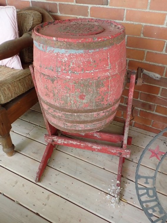 Rustic Red Butter Churn