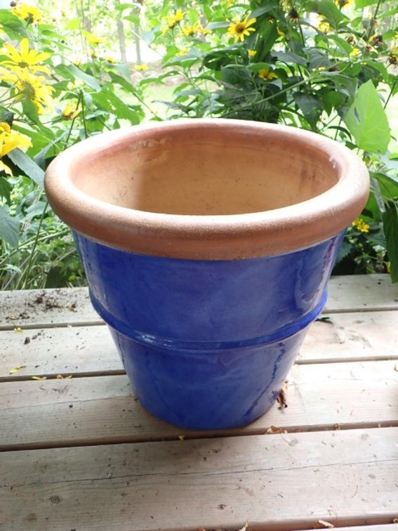 Glazed Blue Pot
