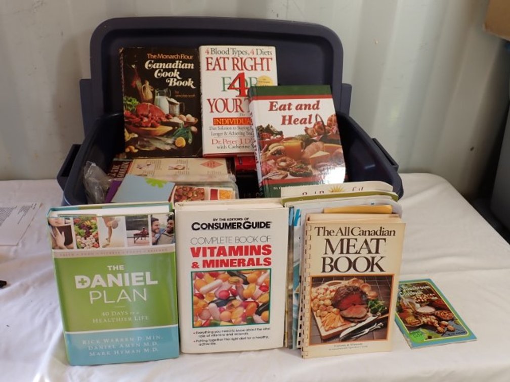 Tub of Books & Booklets on Cooking