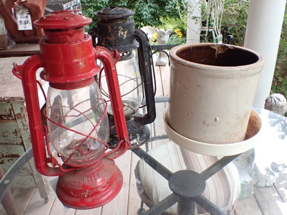Rustic Lamps and Crock