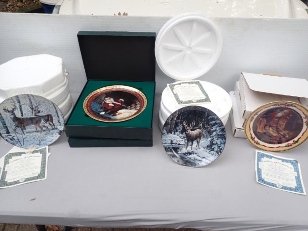 Norman Rockwell Christmas & Deer Collector Plates