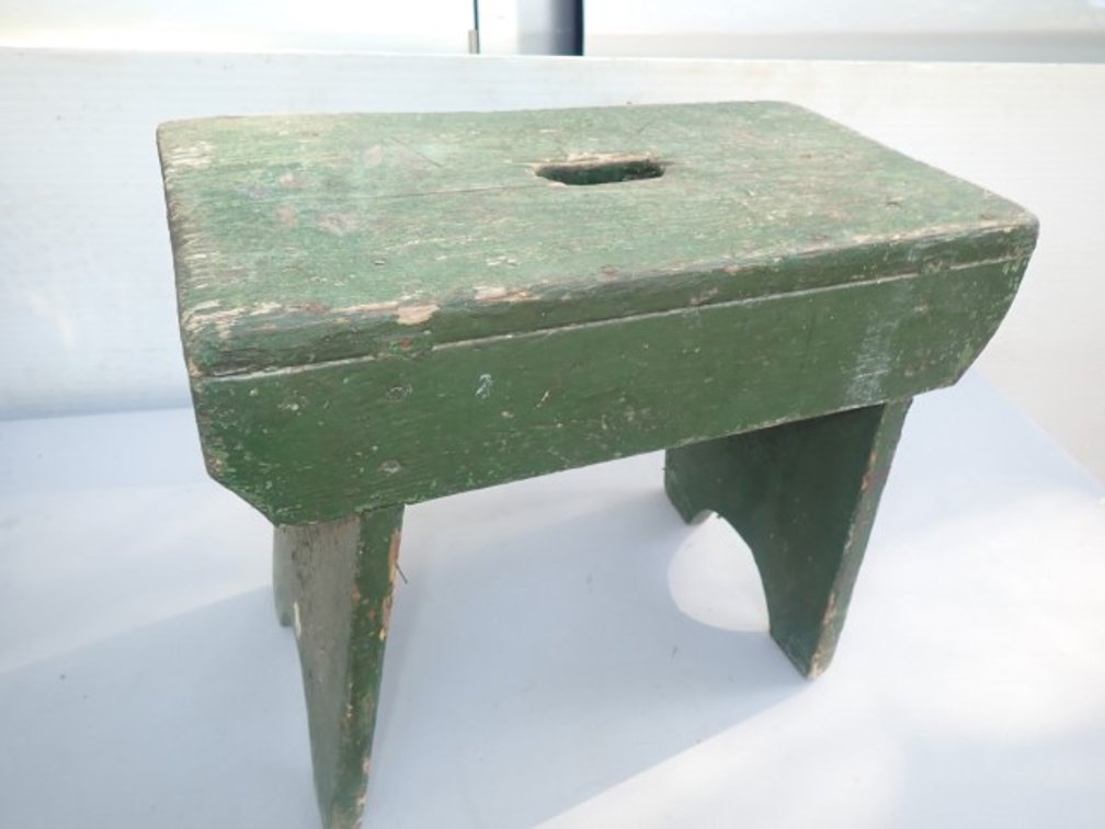 Painted Wood Step Stool - Vintage