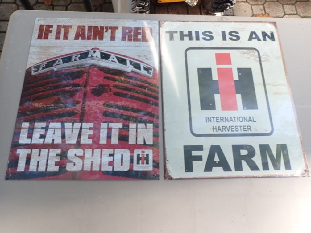 International Harvester Tin Advertising Signs