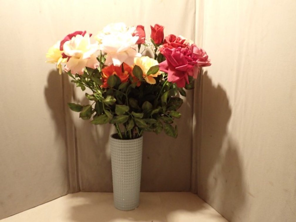 Artificial Flower Bouquet With Vase