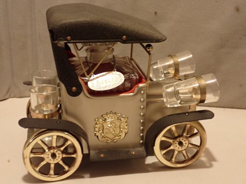 Antique Car-Shaped Liquor Decanter & Music Box