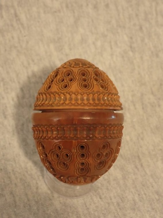 Antique Carved Coquilla Nut Egg