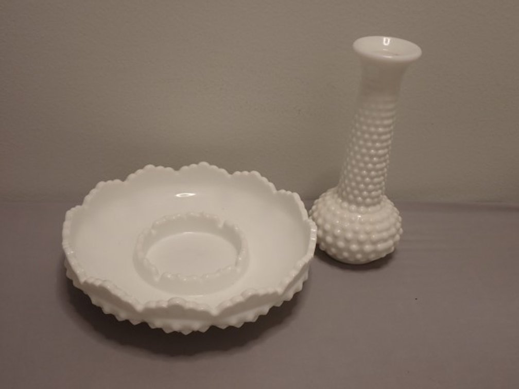 Hobnail Milk Glass Items