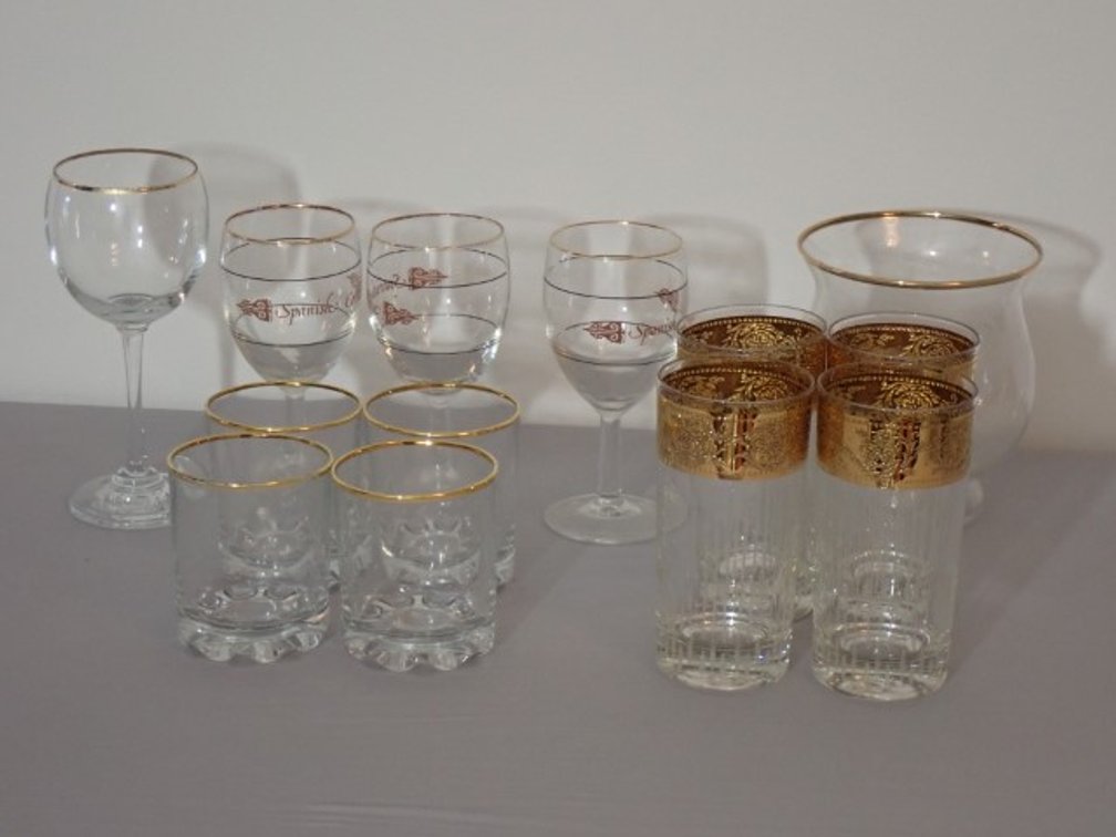 Gold Rimmed Glassware