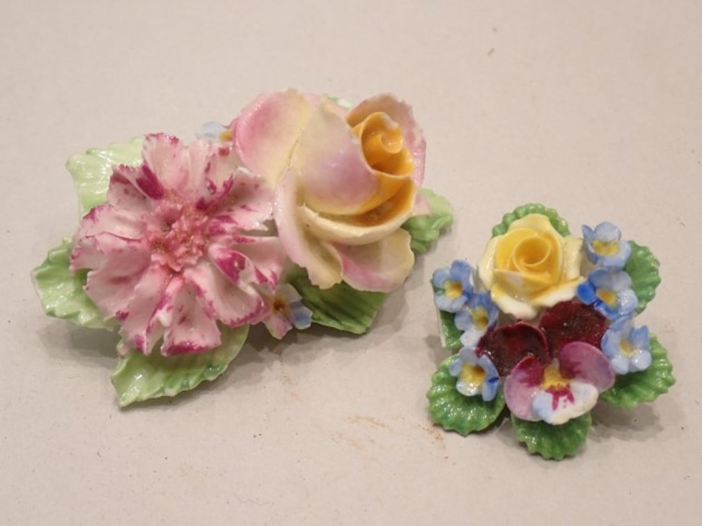 Porcelain Floral Brooches
