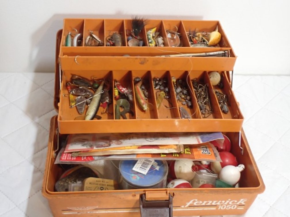 Fishing Tackle Box With Contents