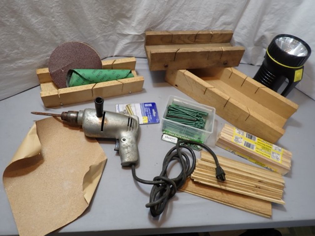 Mid 20th Century Canadian Tire Corded Drill and Miter Boxes