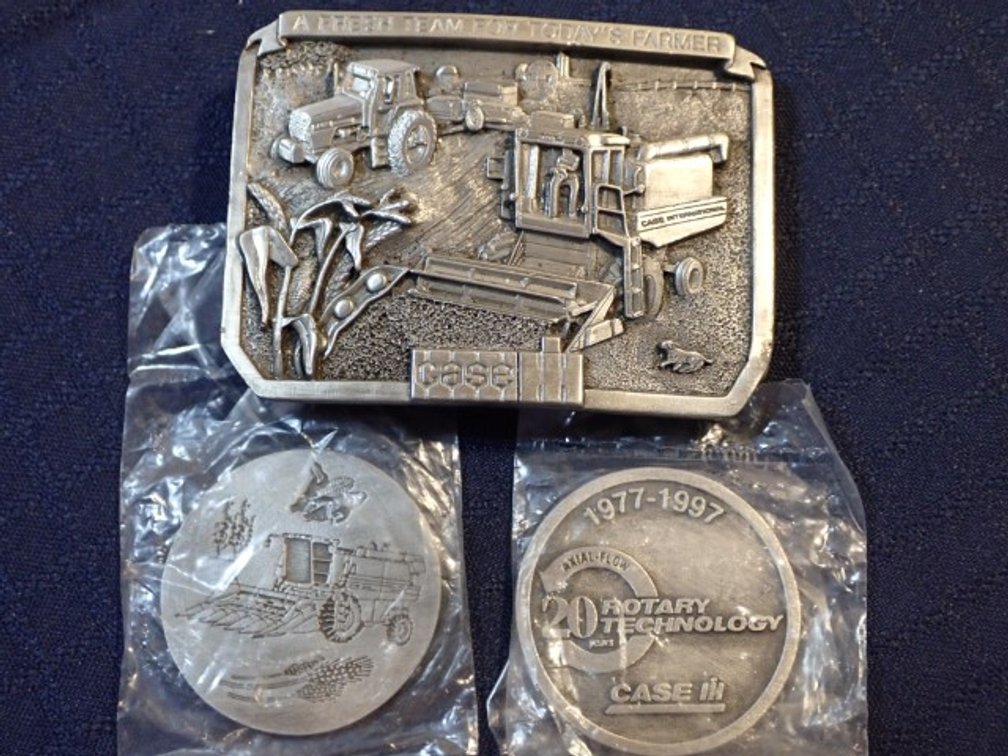 1997 Case / International Harvester 20th Anniversary Tokens & Belt Buckle