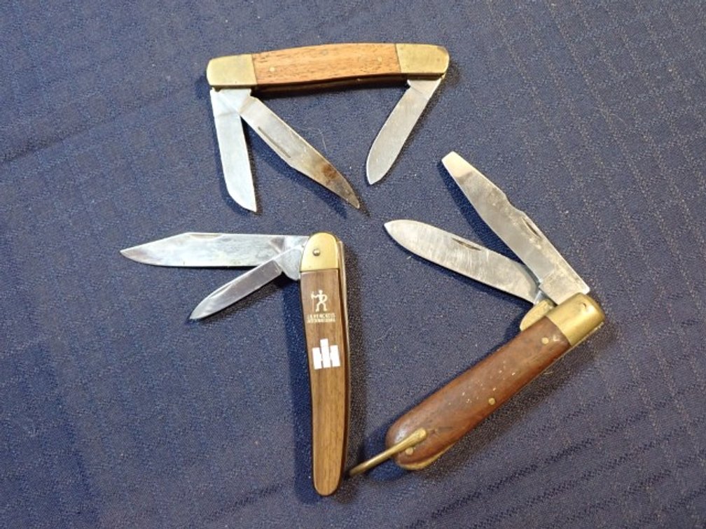 Wood & Brass Handled Pocket Knives