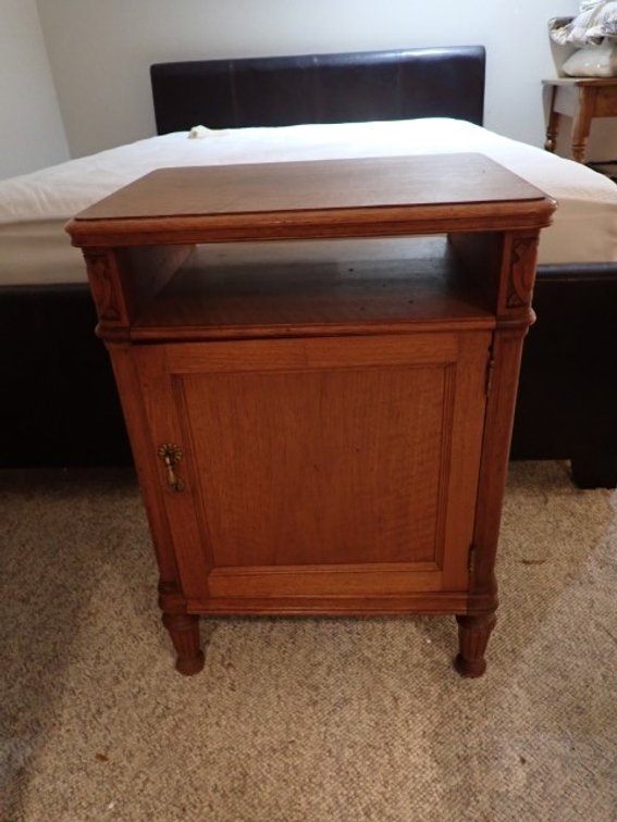 Antique Washstand Cabinet Side Table