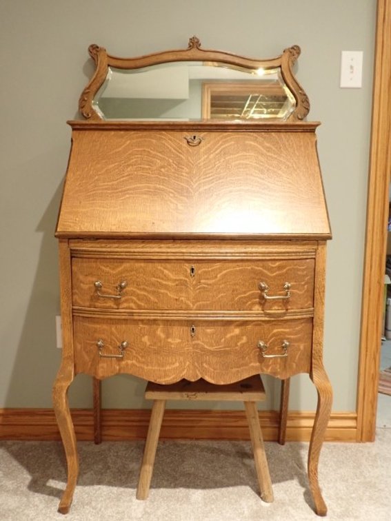 Antique Quarter Sawn Oak Secretary Desk