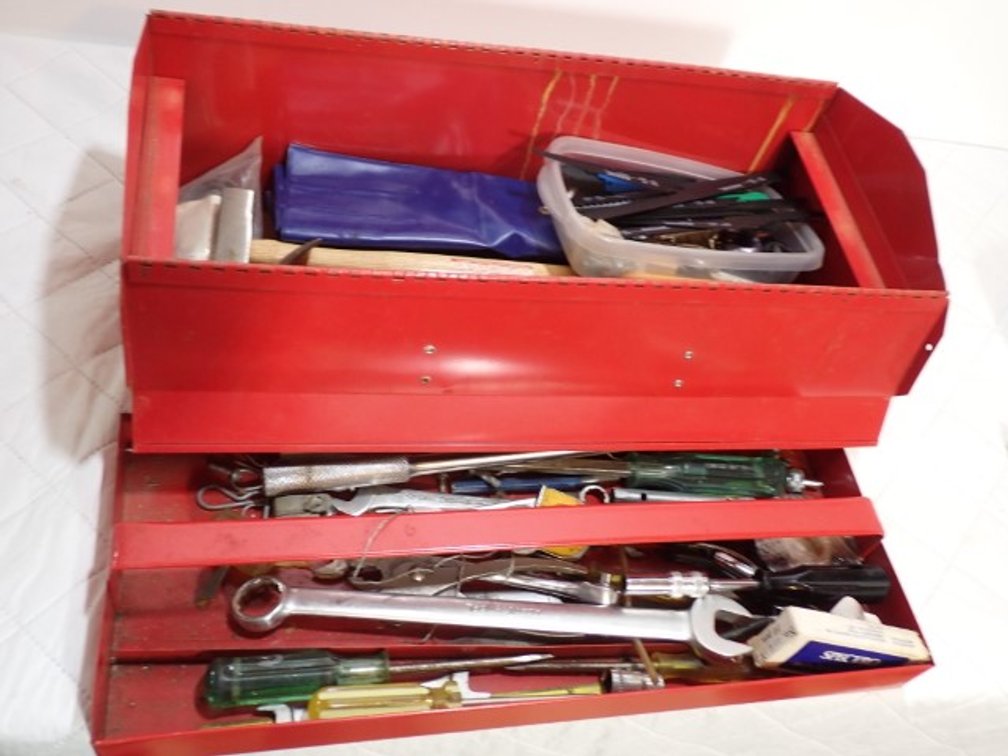 Large Red Tool Box With Contents