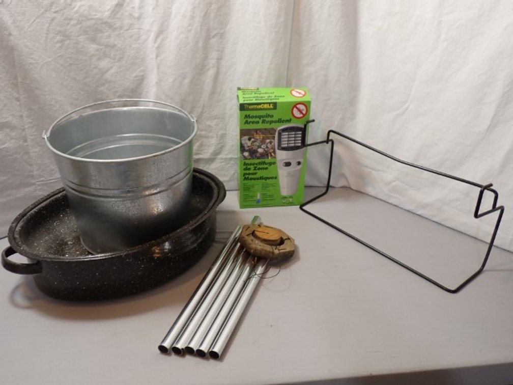 Mix of Household Items including Roasting Pan and ThermaCell Mosquito Repellent