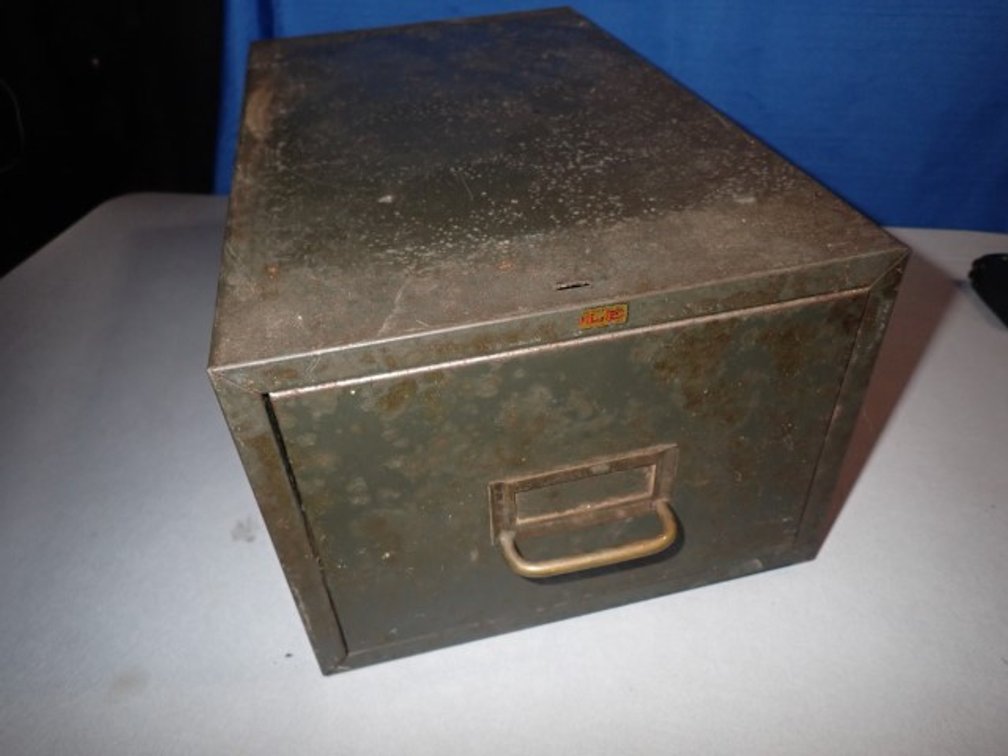 Industrial Metal Card Catalog Cabinet