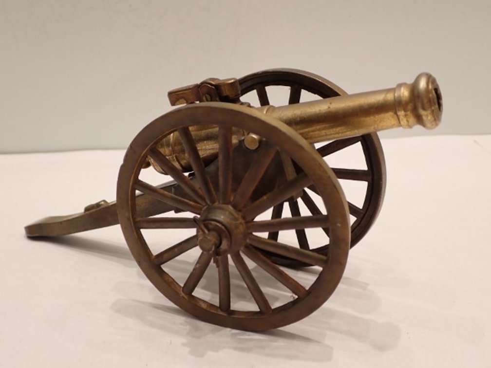 Vintage Brass Cannon Table Lighter