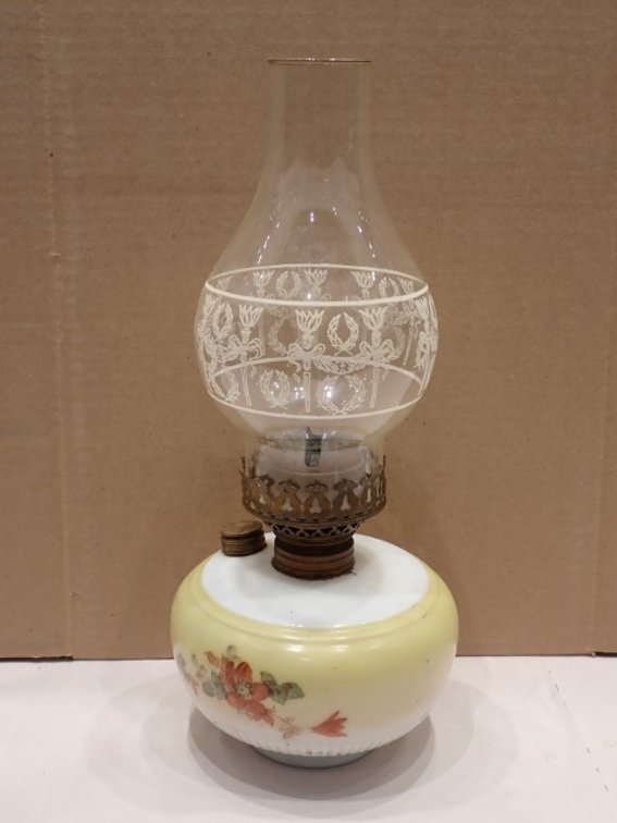 Milk Glass Oil Lamp