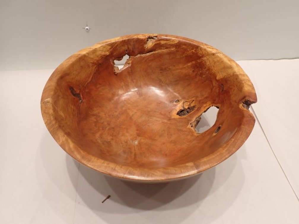 Signed Hand-Turned Wooden Bowl