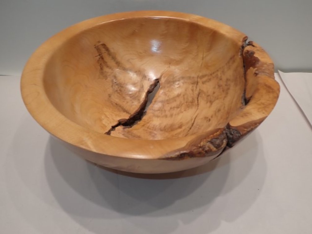 Signed Hand-Turned Wooden Bowl