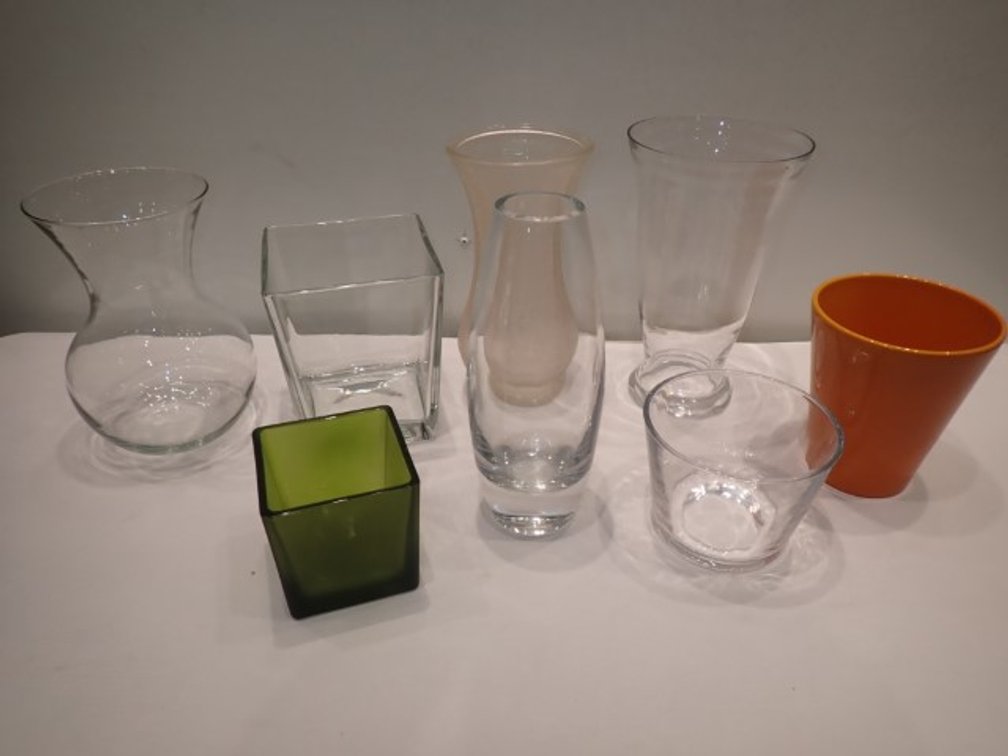 Variety of Glass Vases and Planter Pots